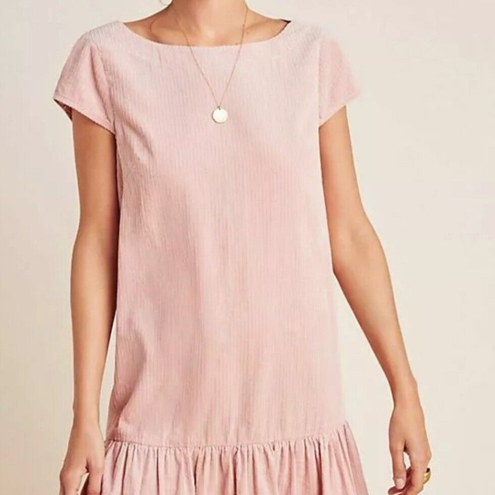 Maeve Corduroy Pink Drop Waist Dress Tessa